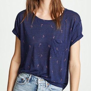 Rails linen blend tee flamingo print size XS